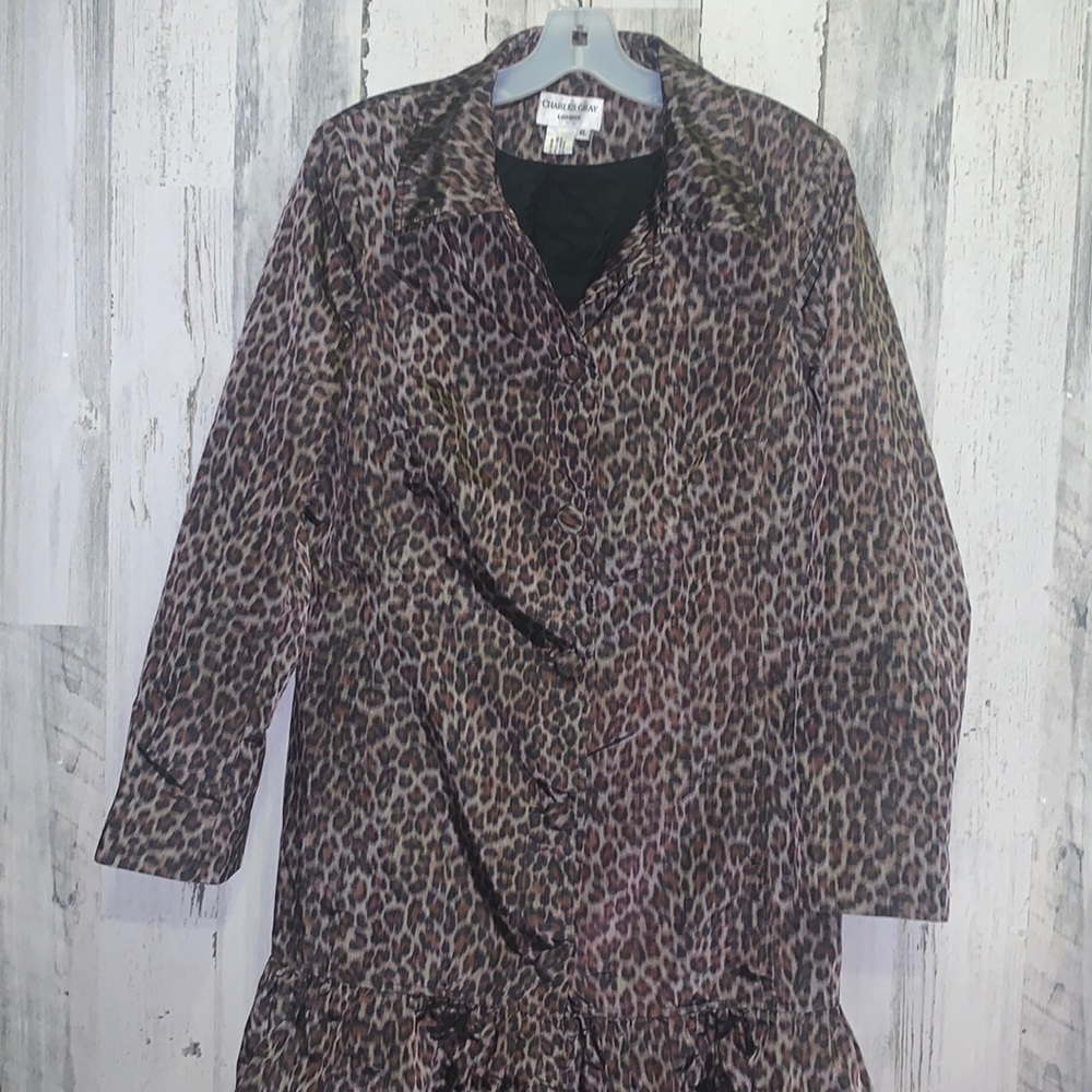 0719 Charles Gray Leopard Jacket